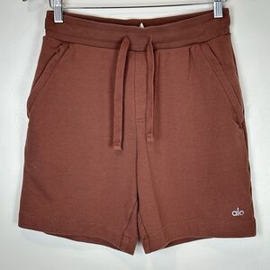Alo Yoga Chill Short 6" Chestnut Size S French Terry Lounge Athleisure Minimal